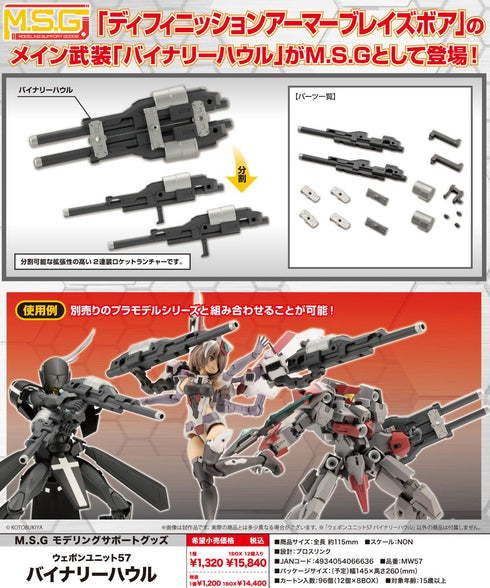 『M.S.G』モデリングサポートグッズ ウェポンユニット57 バイナリーハウル